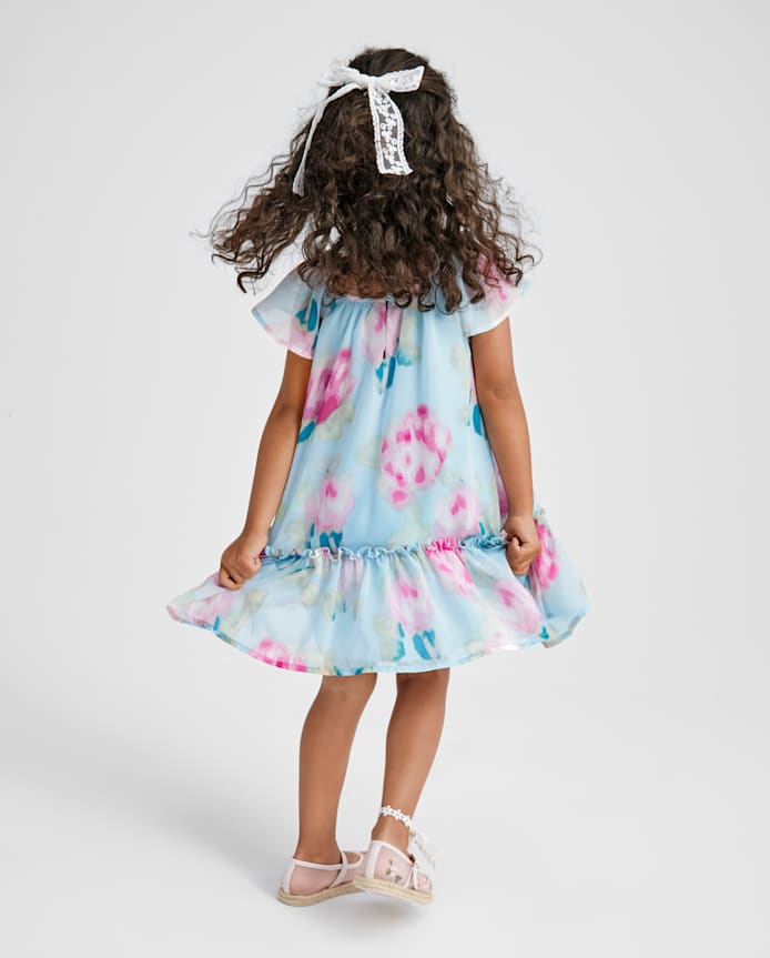 Baby And Toddler Girls Floral Chiffon Shift Dress