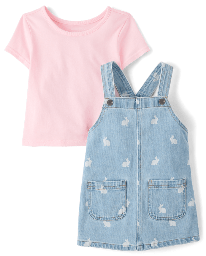 Toddler Girls Bunny Skirtall 2-Piece Outfit Set