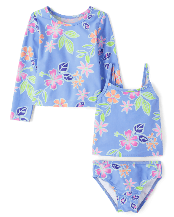 Toddler Girls Tropical 3-Piece Swimsuit