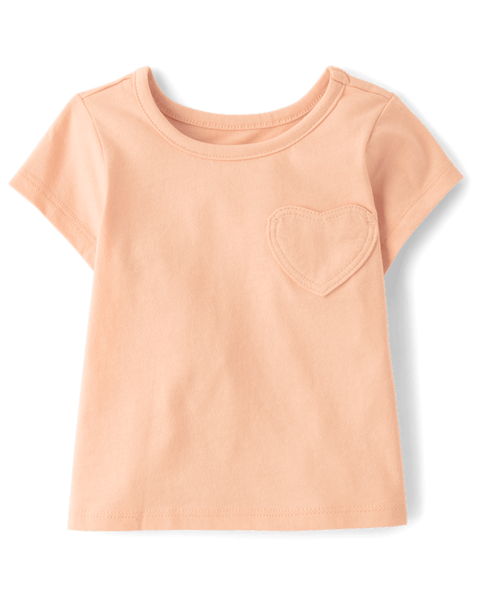 Toddler Girls Heart Pocket Tee