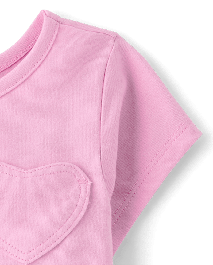 Toddler Girls Heart Pocket Tee