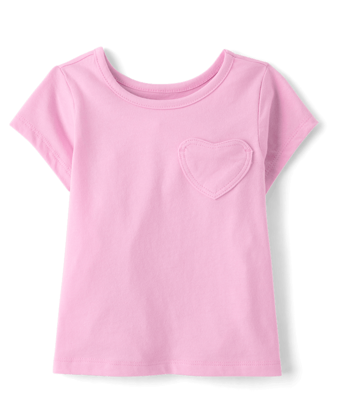 Toddler Girls Heart Pocket Tee