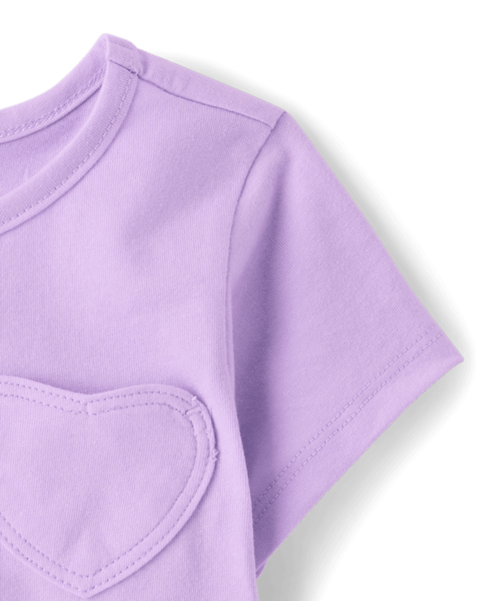 Toddler Girls Heart Pocket Tee