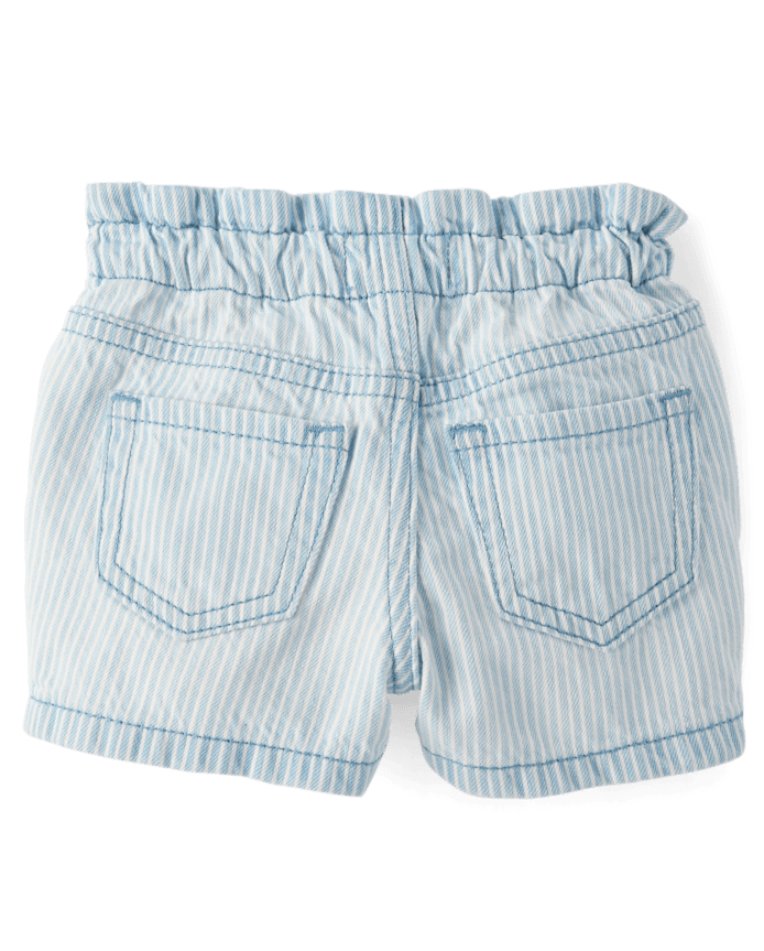 Baby And Toddler Girls Railroad Striped Shortie Jean Shorts