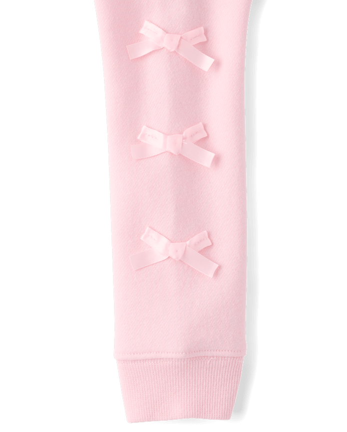 Toddler Girls Bow Premium Fleece Zip Up Hoodie