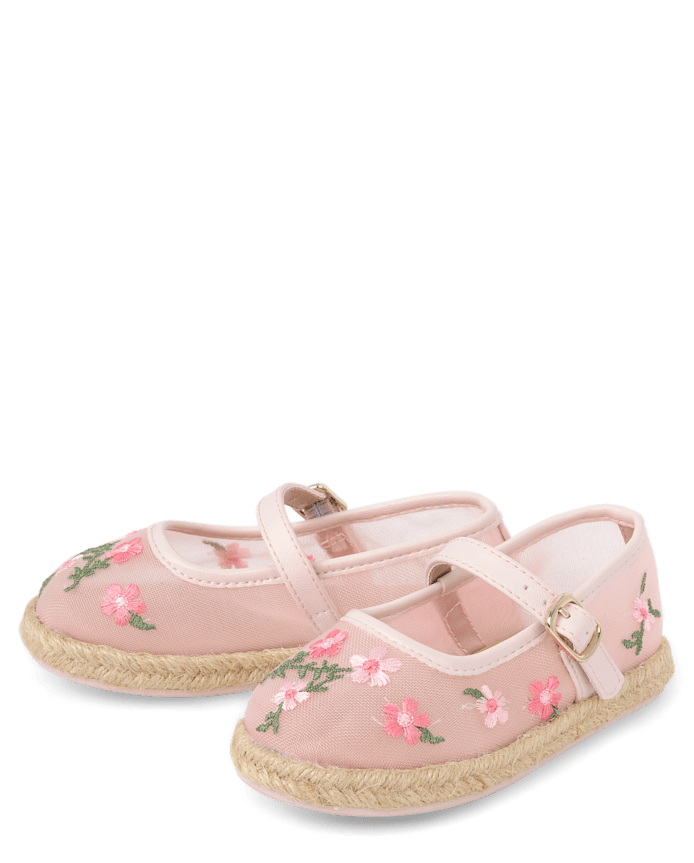 Toddler Girls Embroidered Floral Espadrille Flats
