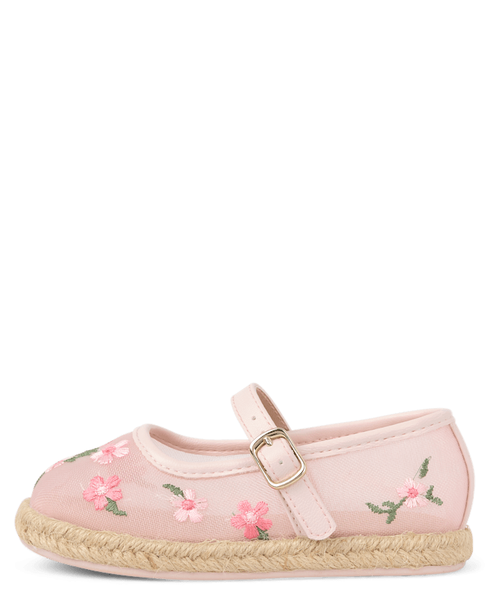 Toddler Girls Embroidered Floral Espadrille Flats