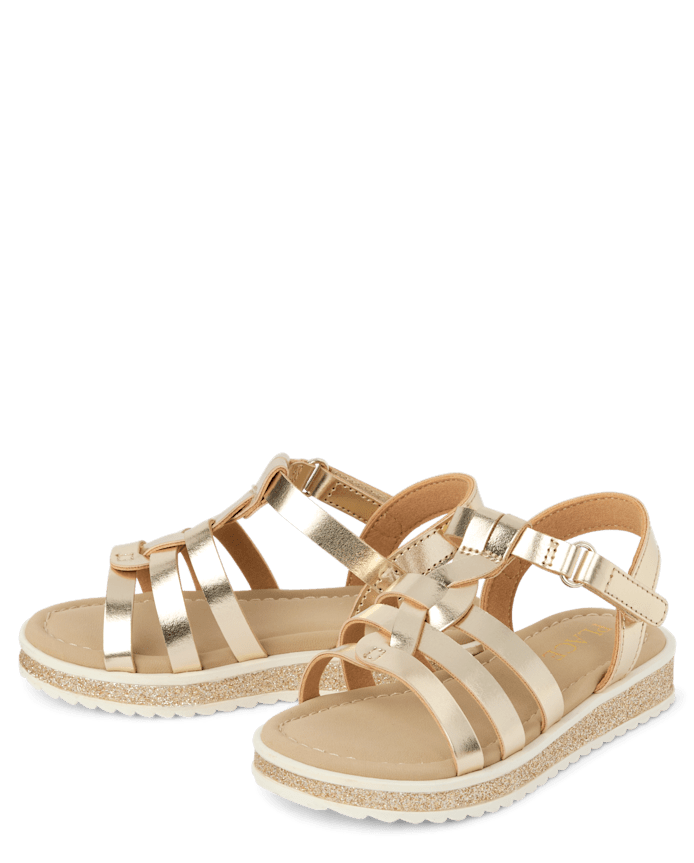 Toddler Girls Metallic Glitter Sandals