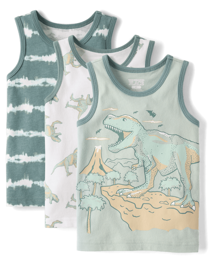 Baby And Toddler Boys Dino Tank Top 3-Pack