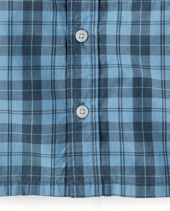 Baby And Toddler Boys Plaid Poplin Button Up Shirt