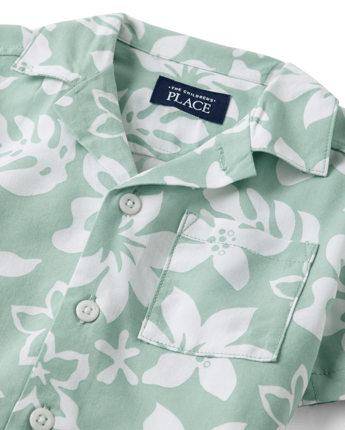 Baby And Toddler Boys Tropical Button Up Shirt