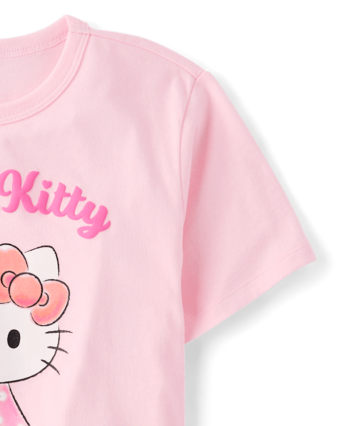 Girls Hello Kitty® Glitter Puff Print Graphic Tee