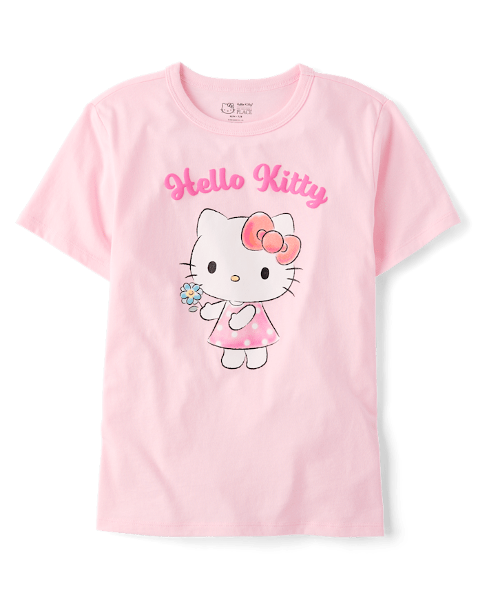 Girls Hello Kitty® Glitter Puff Print Graphic Tee
