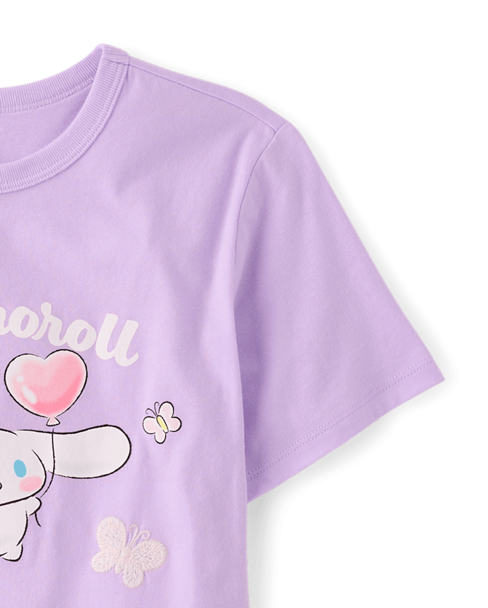 Girls Cinnamoroll™ Satin Stitch Embroidered Butterfly Graphic Tee