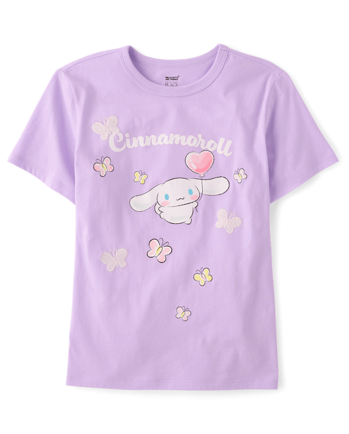 Girls Cinnamoroll™ Satin Stitch Embroidered Butterfly Graphic Tee