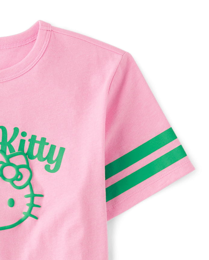 Girls Hello Kitty® Puff Print St. Patrick's Day Varsity Graphic Tee
