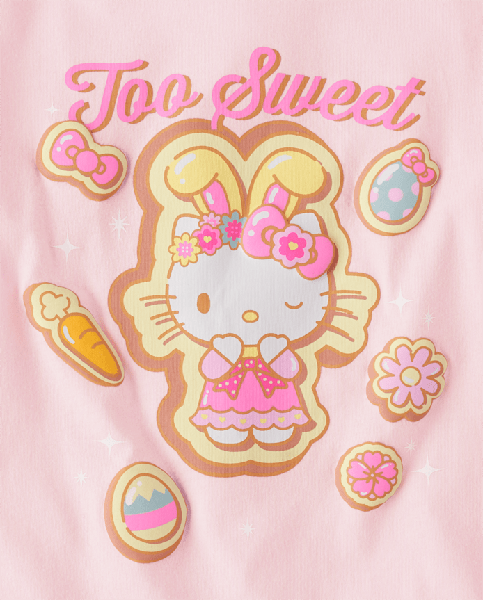 Girls Hello Kitty® Puff Print Easter Graphic Tee