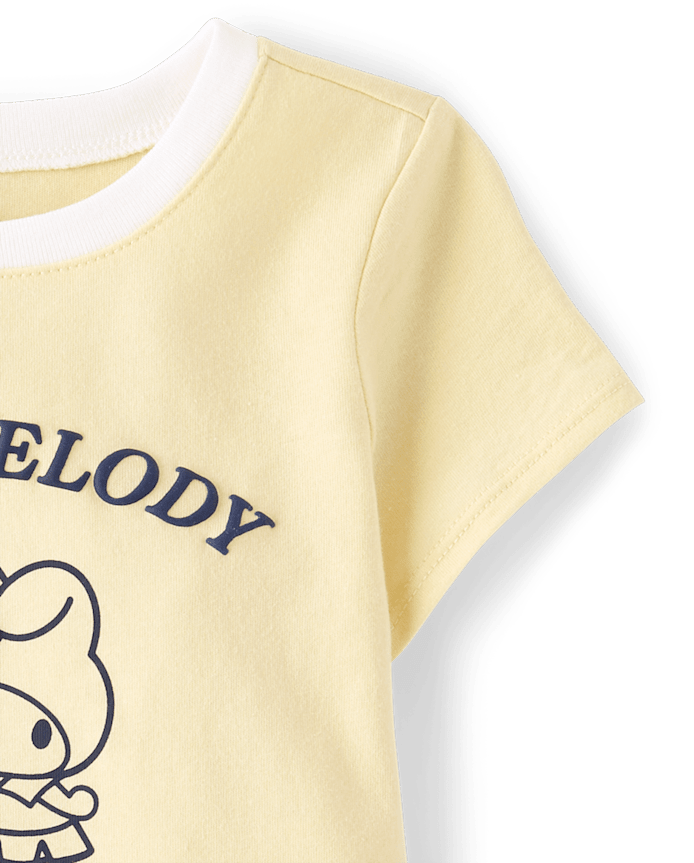 Toddler Girls My Melody™ Puff Print Tennis Ringer Graphic Tee