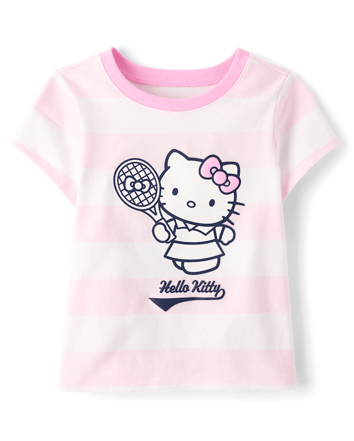 Toddler Girls Hello Kitty® Striped Puff Print Tennis Ringer Graphic Tee