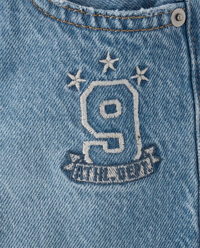 Baby And Toddler Boys Embroidered Varsity Ripped Baggy Jeans