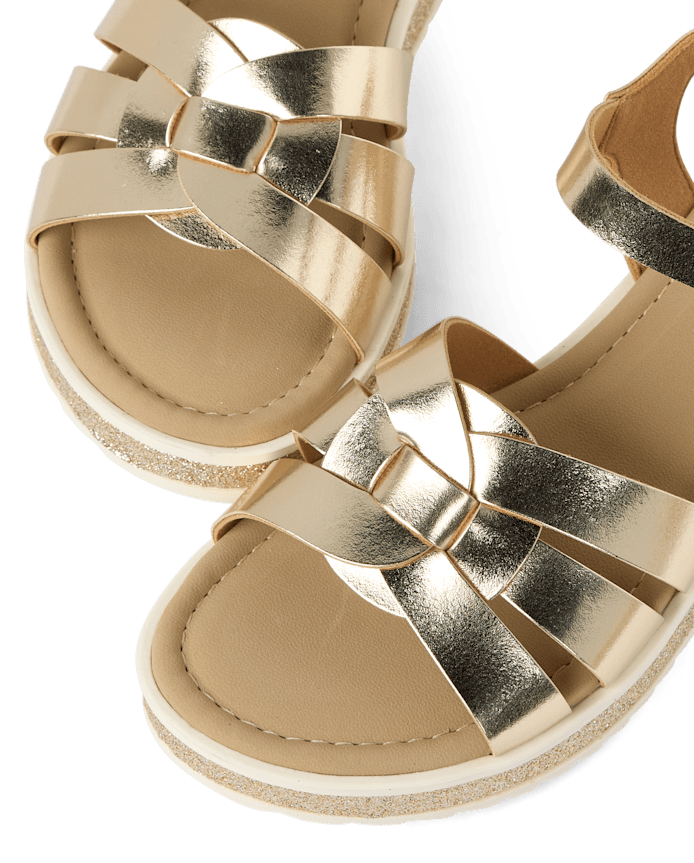 Girls Metallic Glitter Sandals