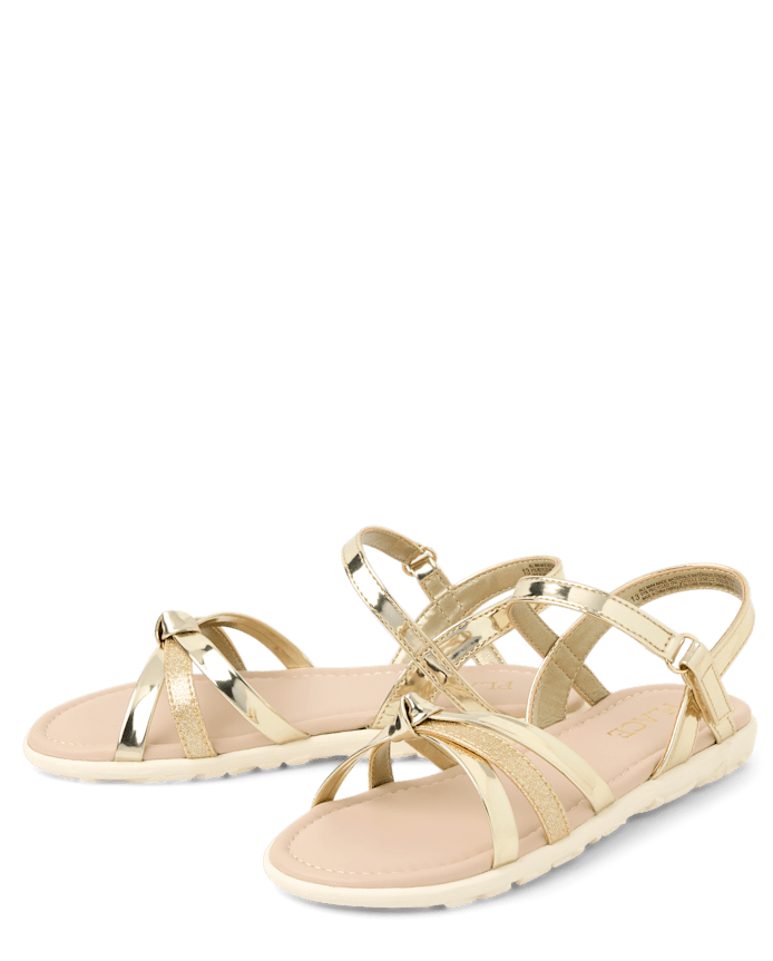 Girls Metallic Sandals