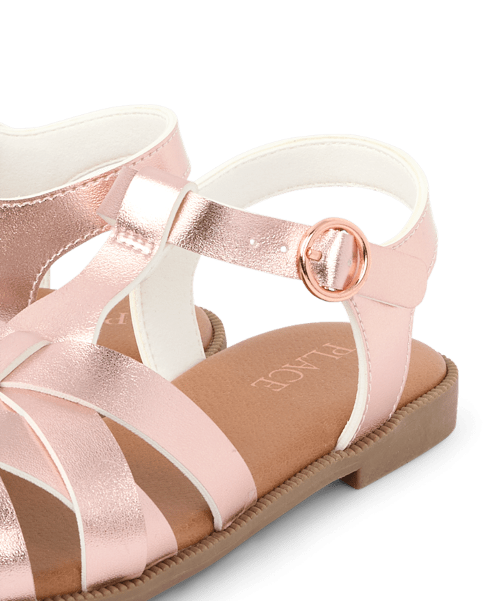 Girls Metallic Fisherman Sandals
