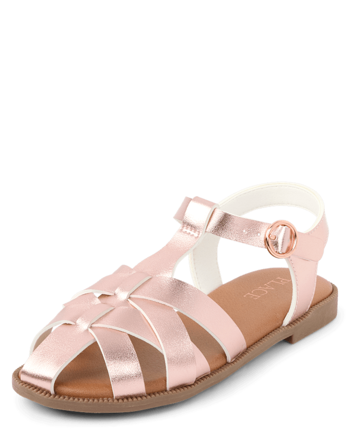 Girls Metallic Fisherman Sandals