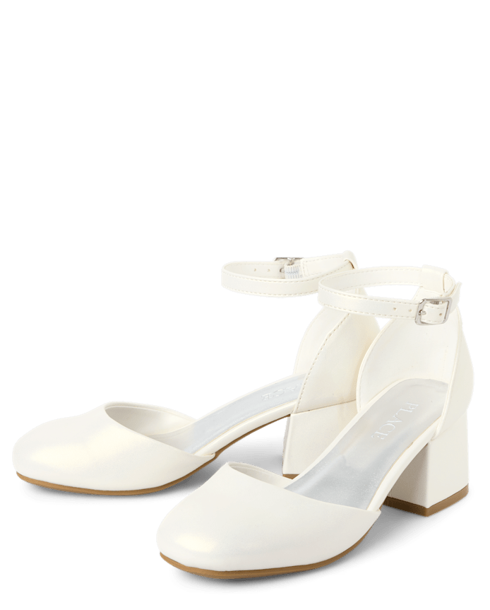 Girls Shimmer Block Heels