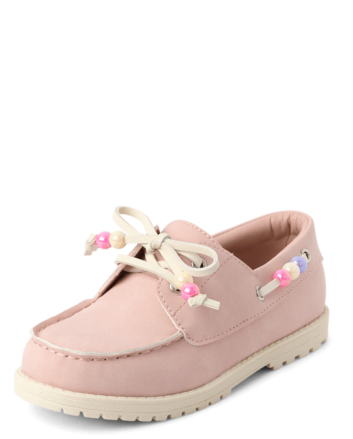 Girls Beaded Boat Shoes