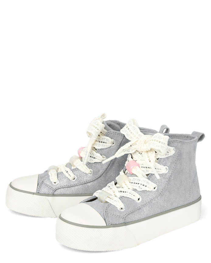 Girls Shimmer High Top Sneakers