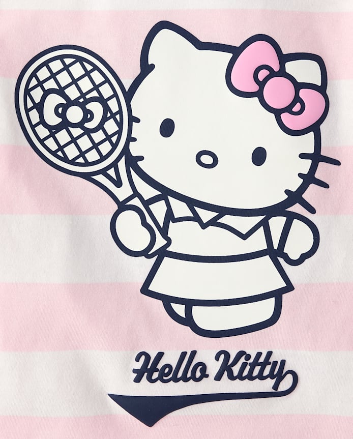 Girls Hello Kitty® Striped Puff Print Tennis Ringer Baby Tee