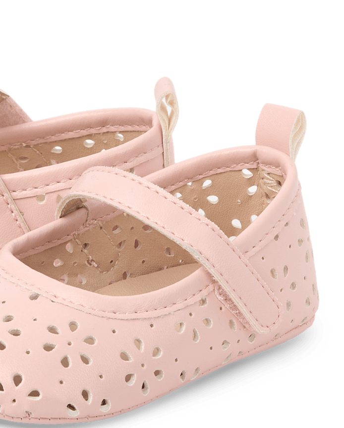 Baby Girls Perforated Floral Ballet Flats