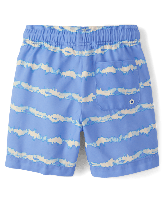 Boys Striped Swim Trunks