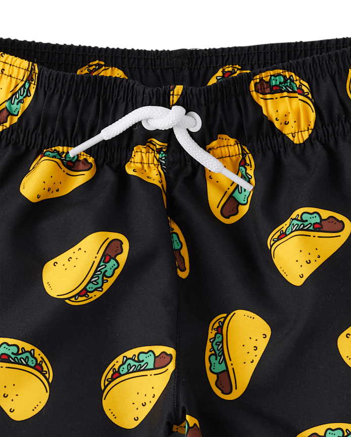 Boys Print Swim Trunks
