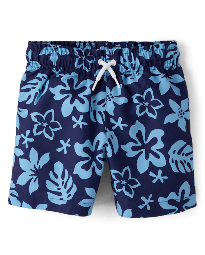 Boys Print Swim Trunks