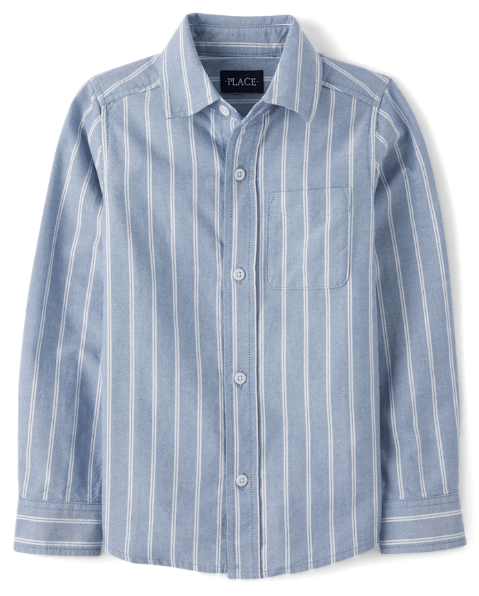 Boys Dad And Me Striped Oxford Button Up Shirt