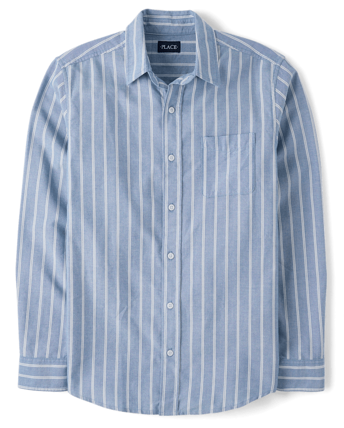Mens Dad And Me Striped Oxford Button Up Shirt