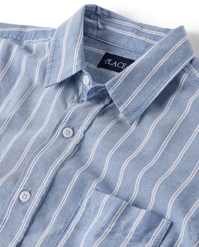 Mens Dad And Me Striped Oxford Button Up Shirt