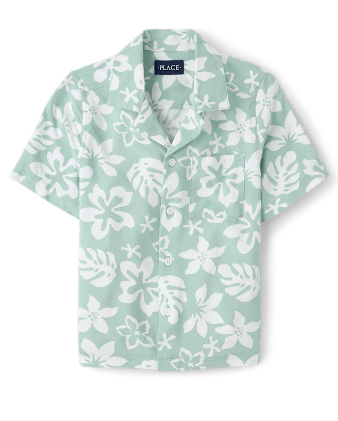 Boys Tropical Button Up Shirt