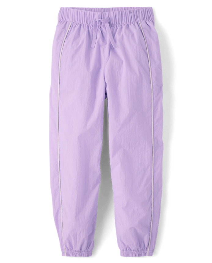 Girls Contrast Mesh Lined Parachute Pants