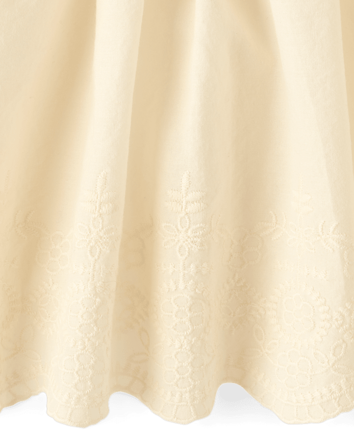 Girls Embroidered Eyelet Peplum Top