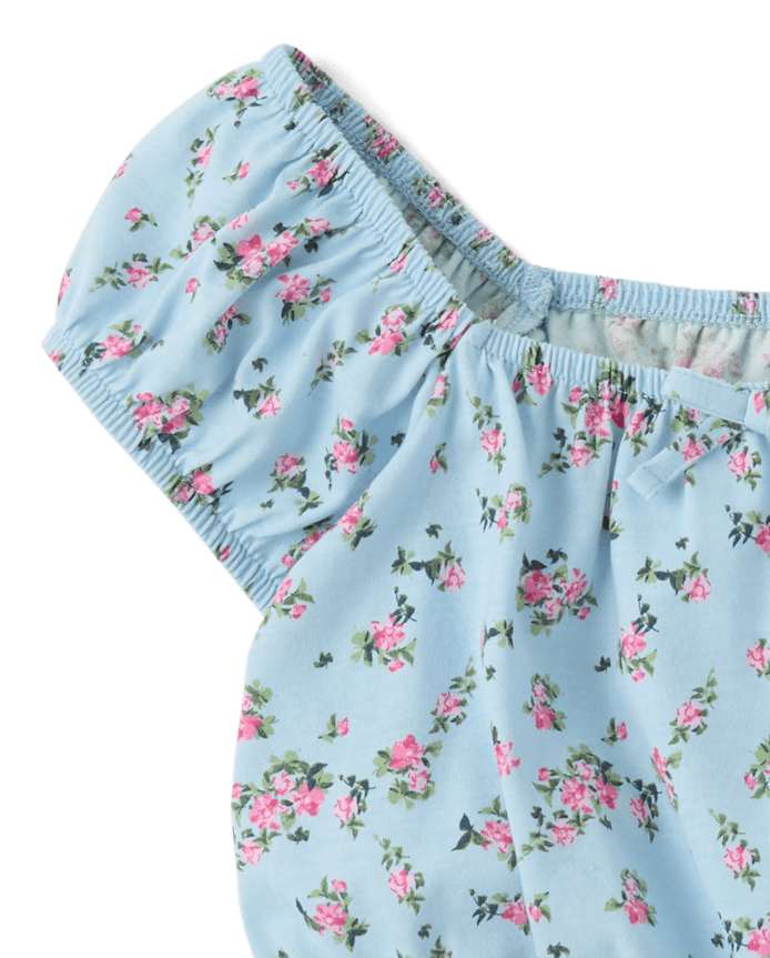 Girls Floral Smocked Top