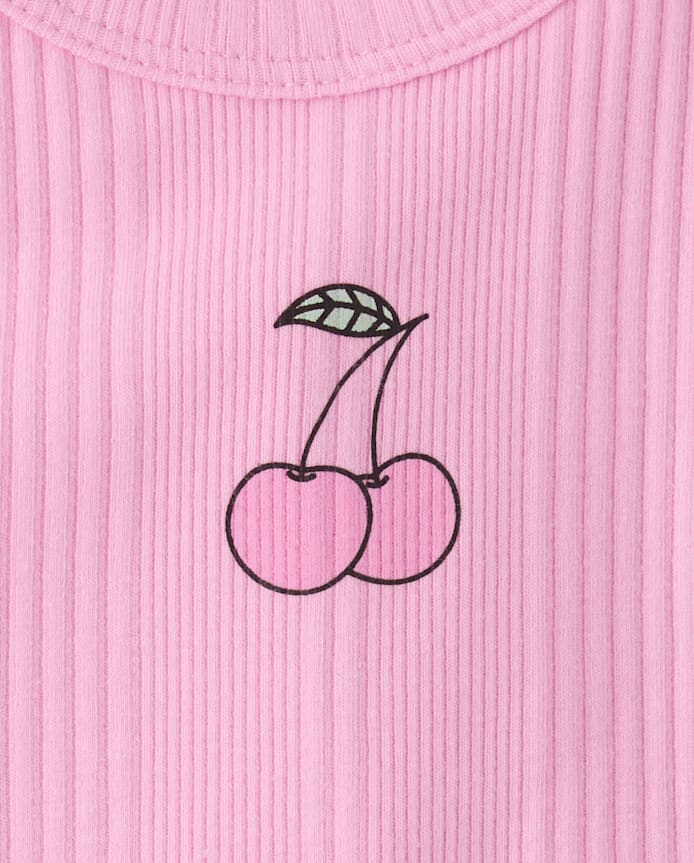 Girls Graphic Ribbed Tank Top