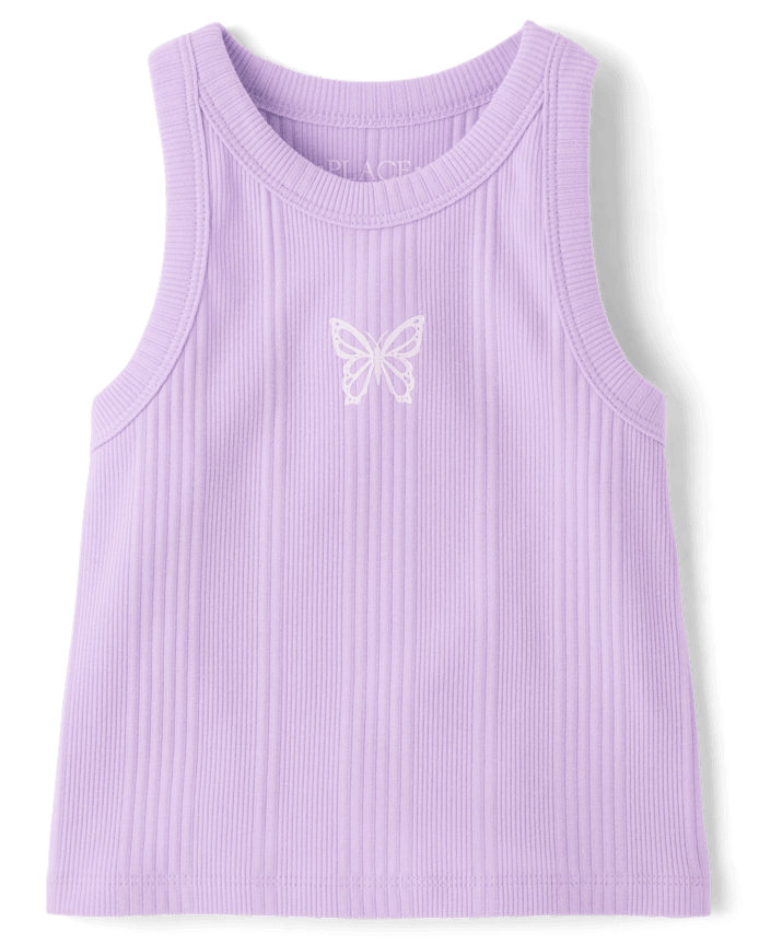 Girls Graphic Ribbed Tank Top