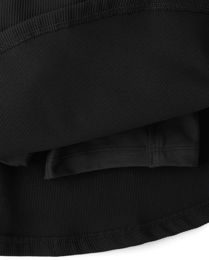 Girls Quick Dry High Rise Textured Ribbed Skort