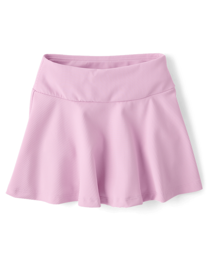 Girls Quick Dry High Rise Textured Ribbed Skort