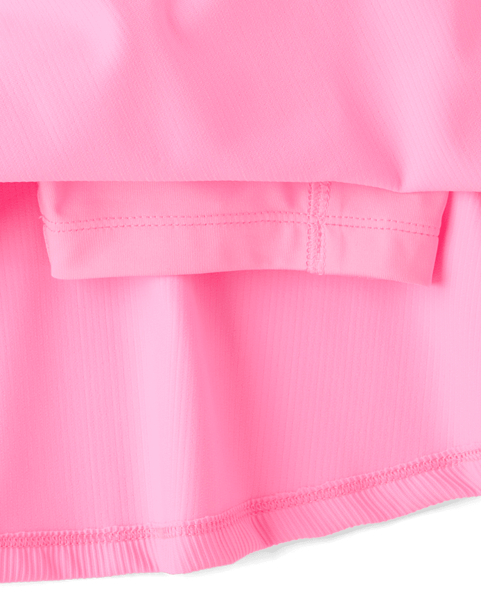 Girls Quick Dry High Rise Textured Ribbed Skort