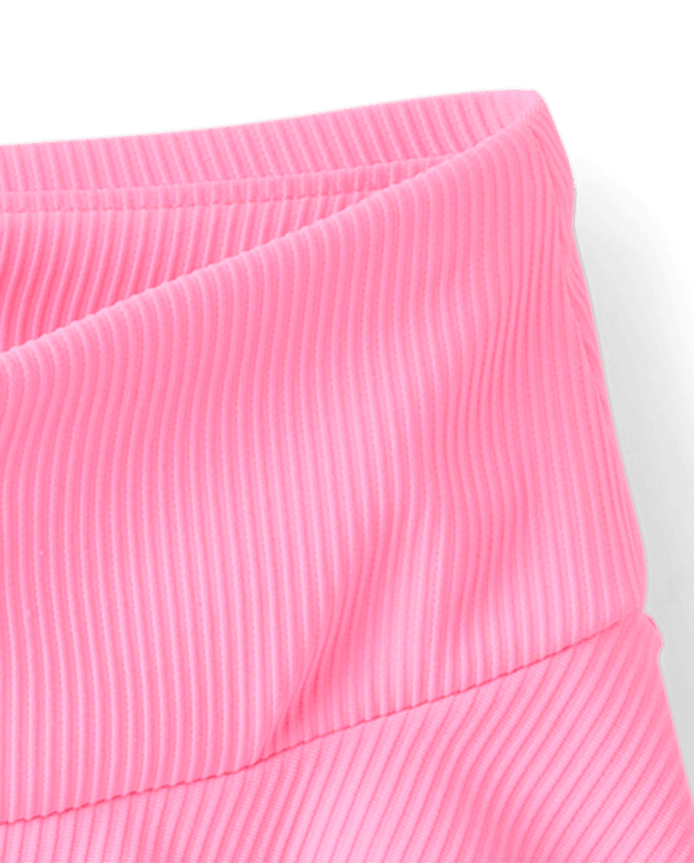 Girls Quick Dry High Rise Textured Ribbed Skort