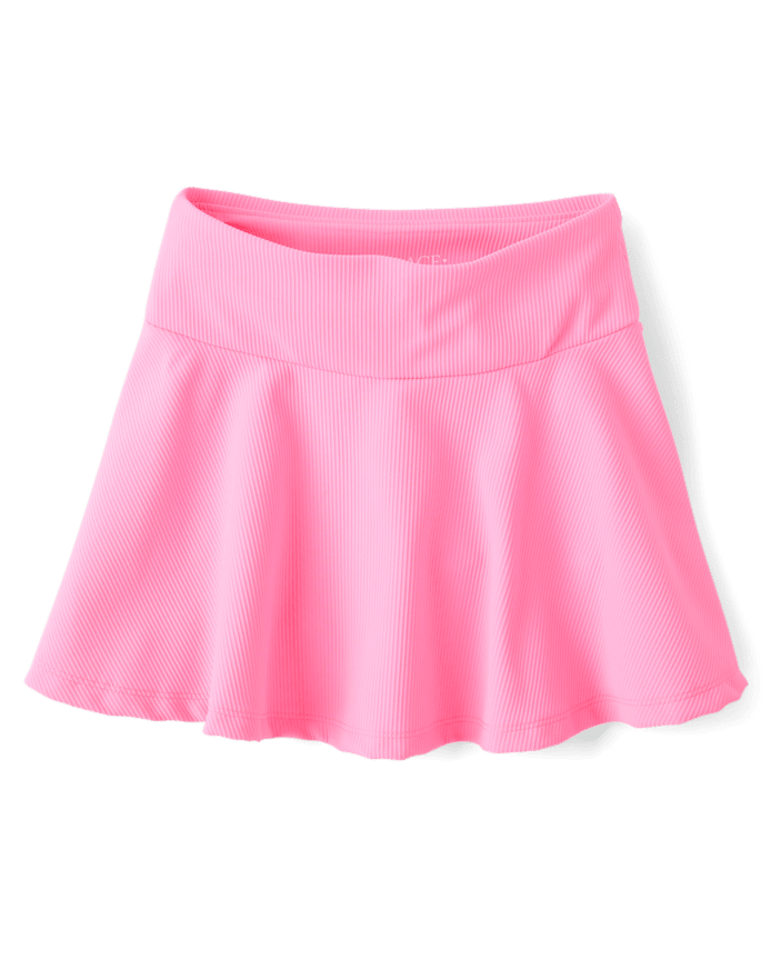 Girls Quick Dry High Rise Textured Ribbed Skort